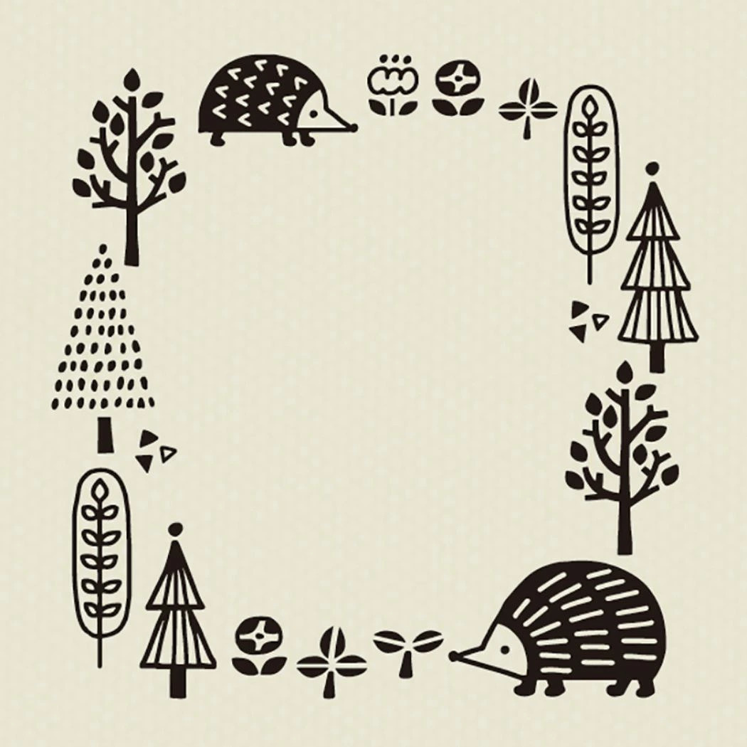 DECOLE HEDGEHOG FRAME WOOD STAMP