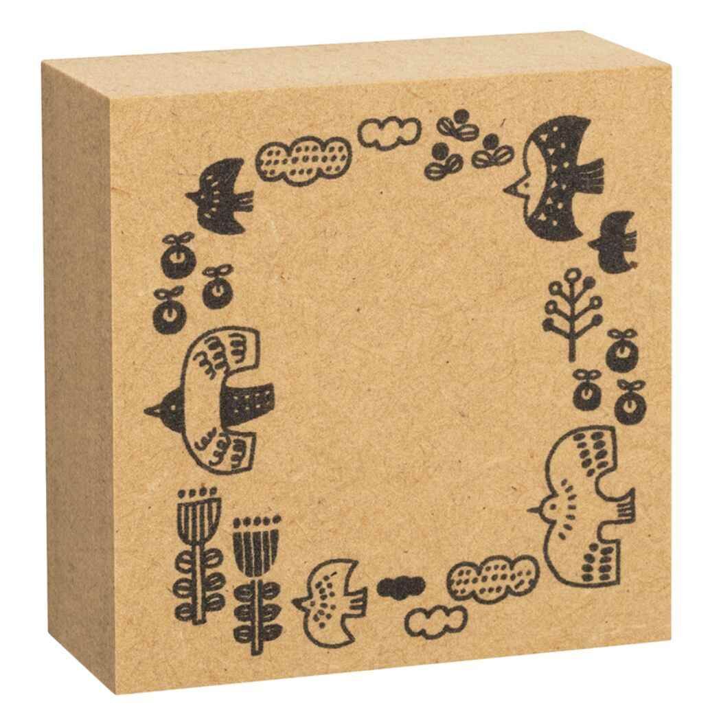 DECOLE BIRDS FRAME WOOD STAMP