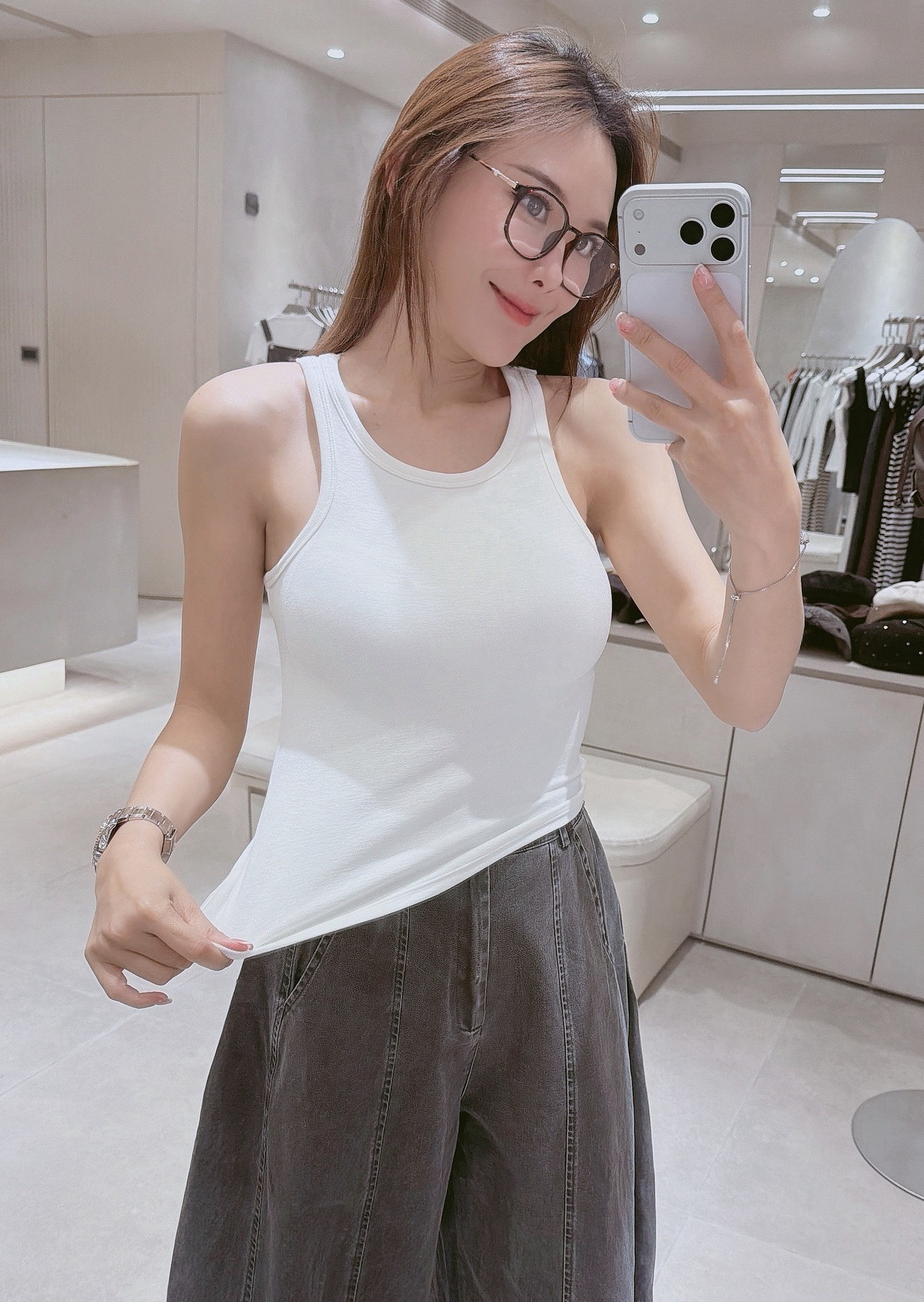 削肩固定罩杯背心 3798