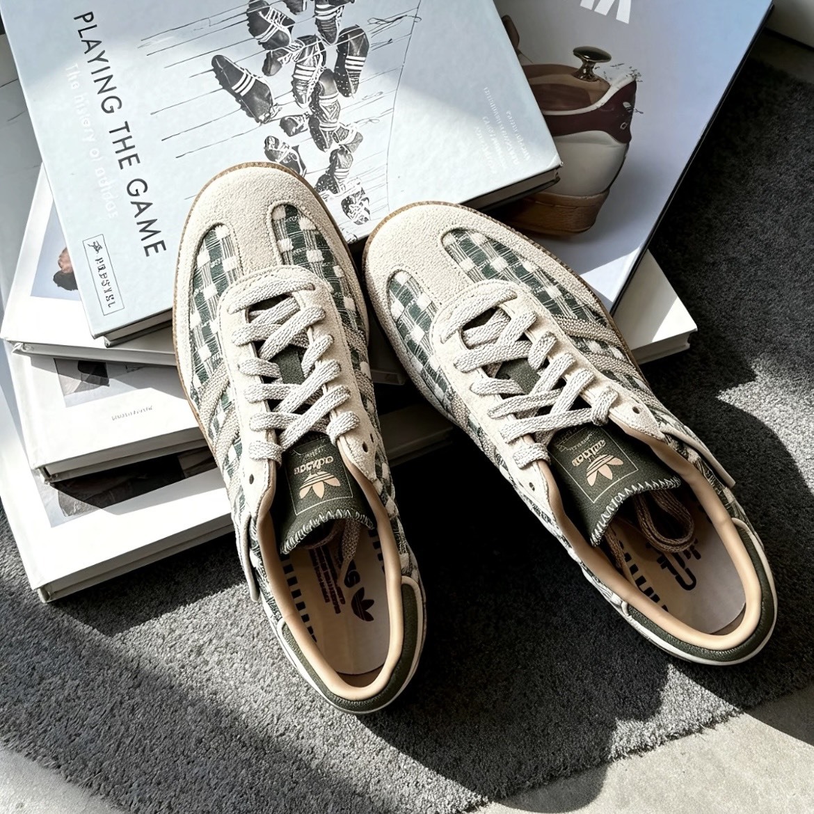 【代購】adidas Originals SAMBA OG 經典 T-TOE 復古德訓鞋 男女同款 米白綠