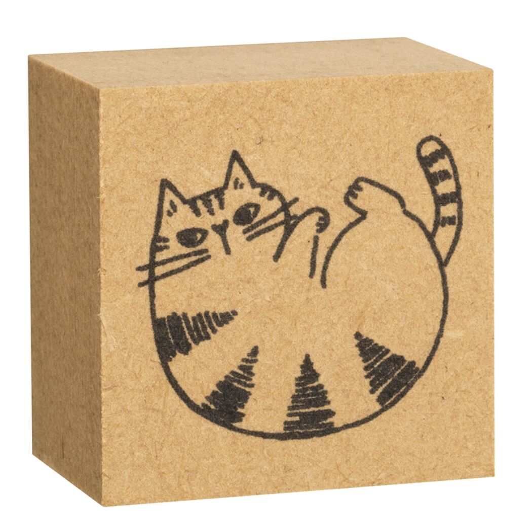 DECOLE CAT B WOOD STAMP