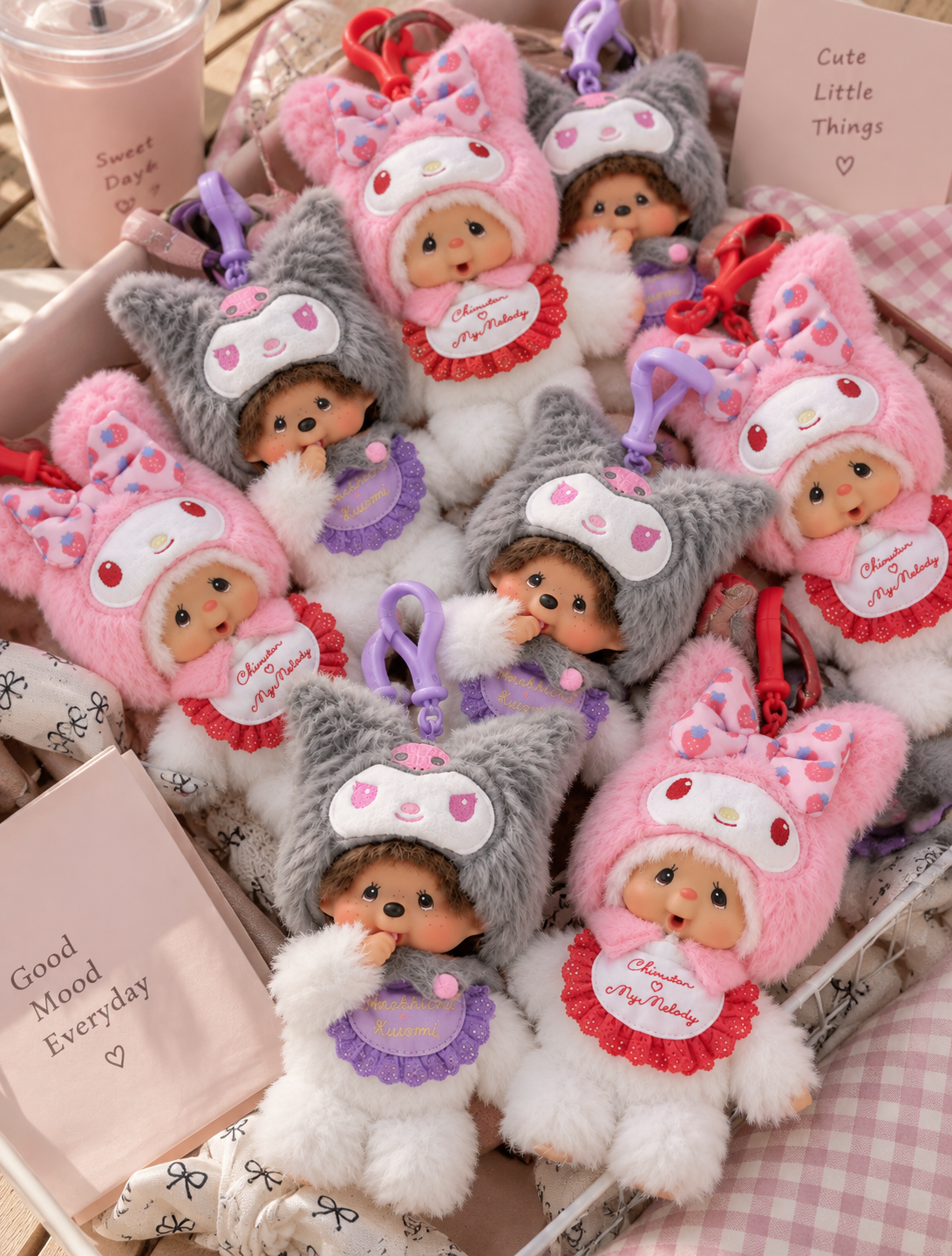 【預購】Sanrio × Monchhichi 蒙奇奇 酷洛米 美樂蒂  限定吊飾 限量聯名