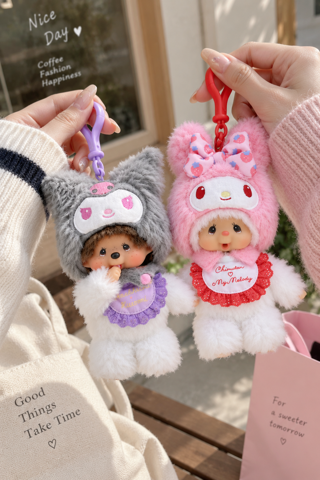 【預購】Sanrio × Monchhichi 蒙奇奇 酷洛米 美樂蒂  限定吊飾 限量聯名