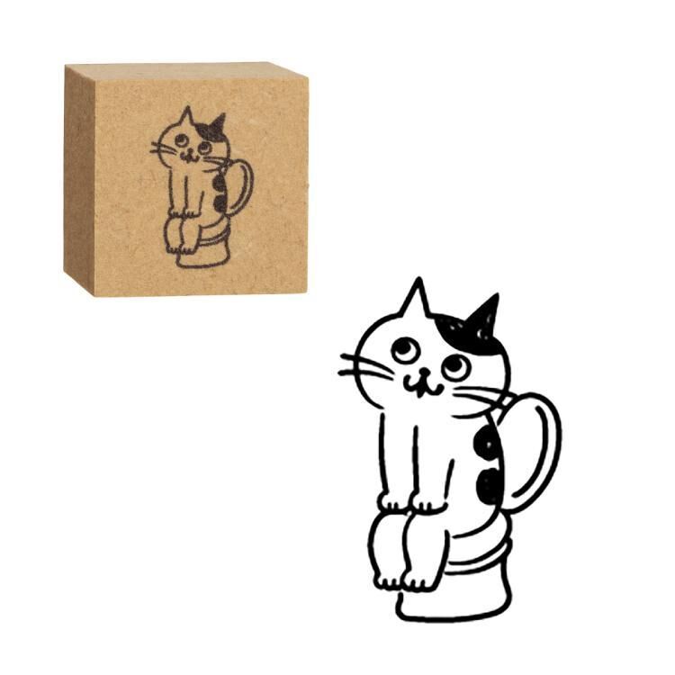 DECOLE IN A TOILET WOOD STAMP