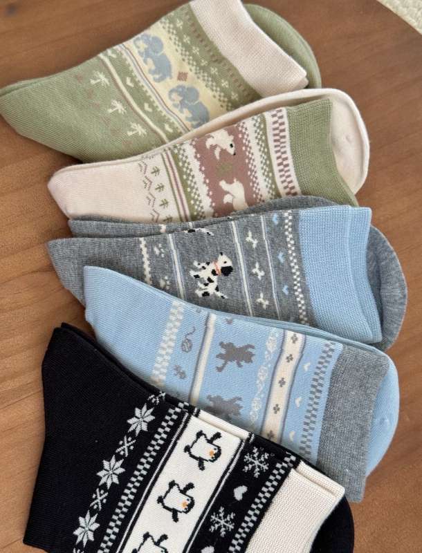 🧦【費爾島系列・動物圖騰襪】 一組10雙