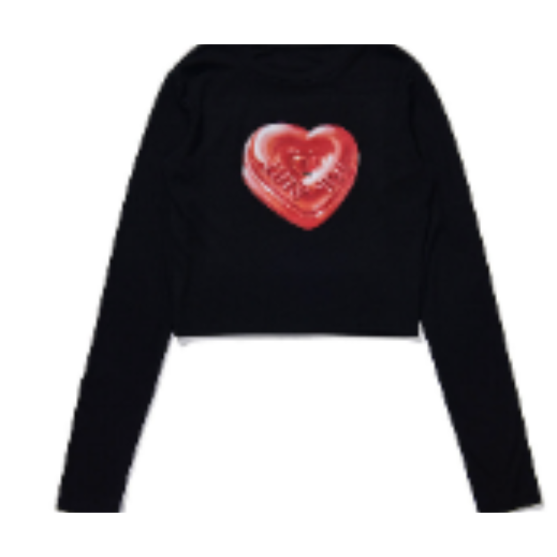 HOT-CCG0913-165 PWTT3RLW505OBKtsyou_TheFriendsHeartCandyCropTeeBlack XS (A165)