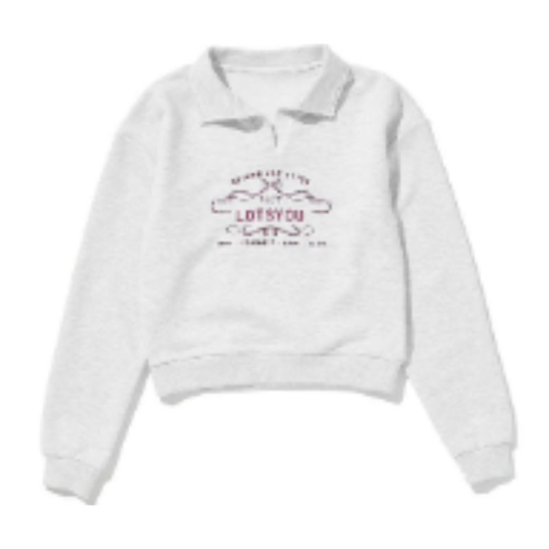 HOT-CCG0913-166 PWTH5RLW533OGYlotsyou_ClassicPoloSweatShirtGray XS (A166)