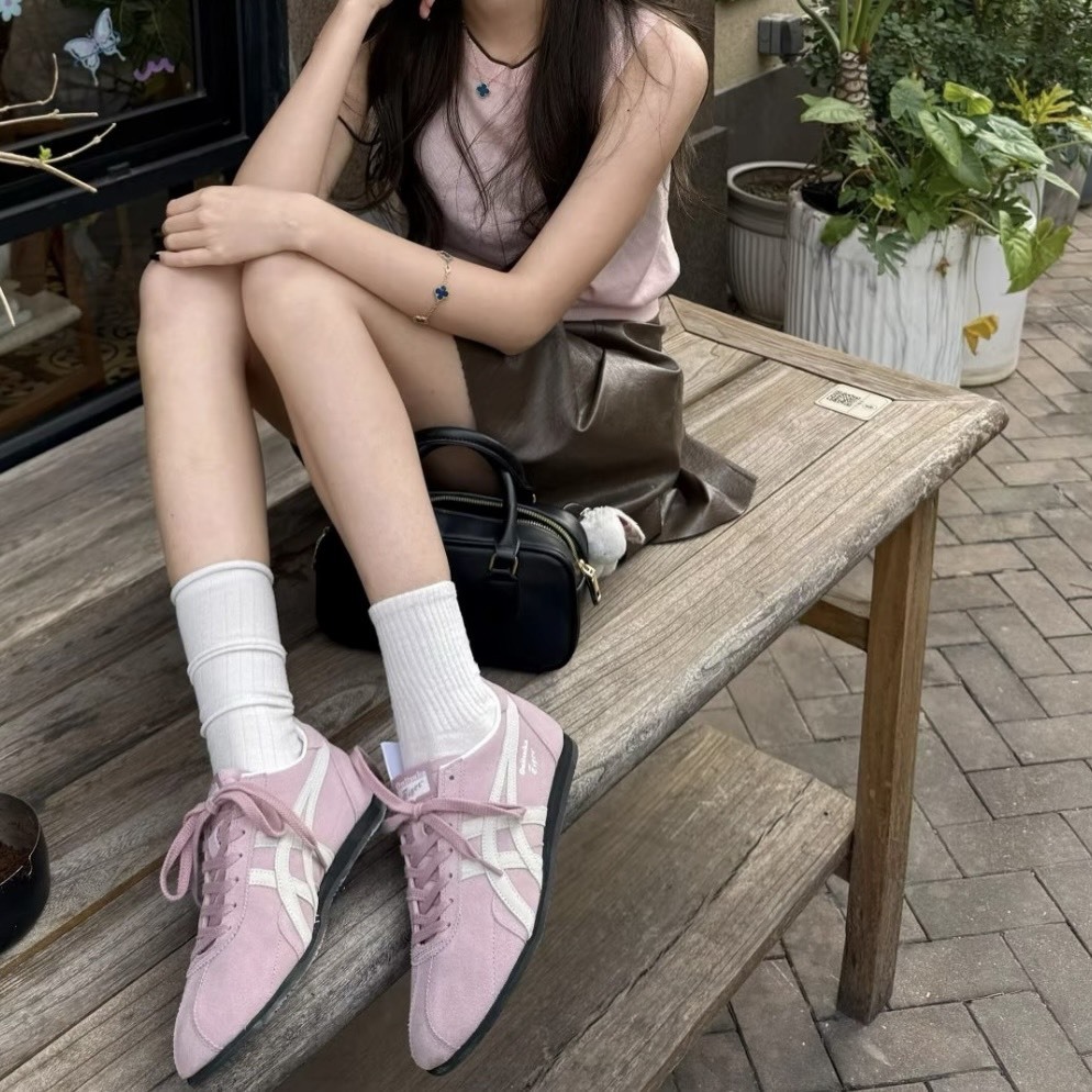 【代購】Onitsuka Tiger RUNSPARK 復古麂皮休閒鞋 粉色