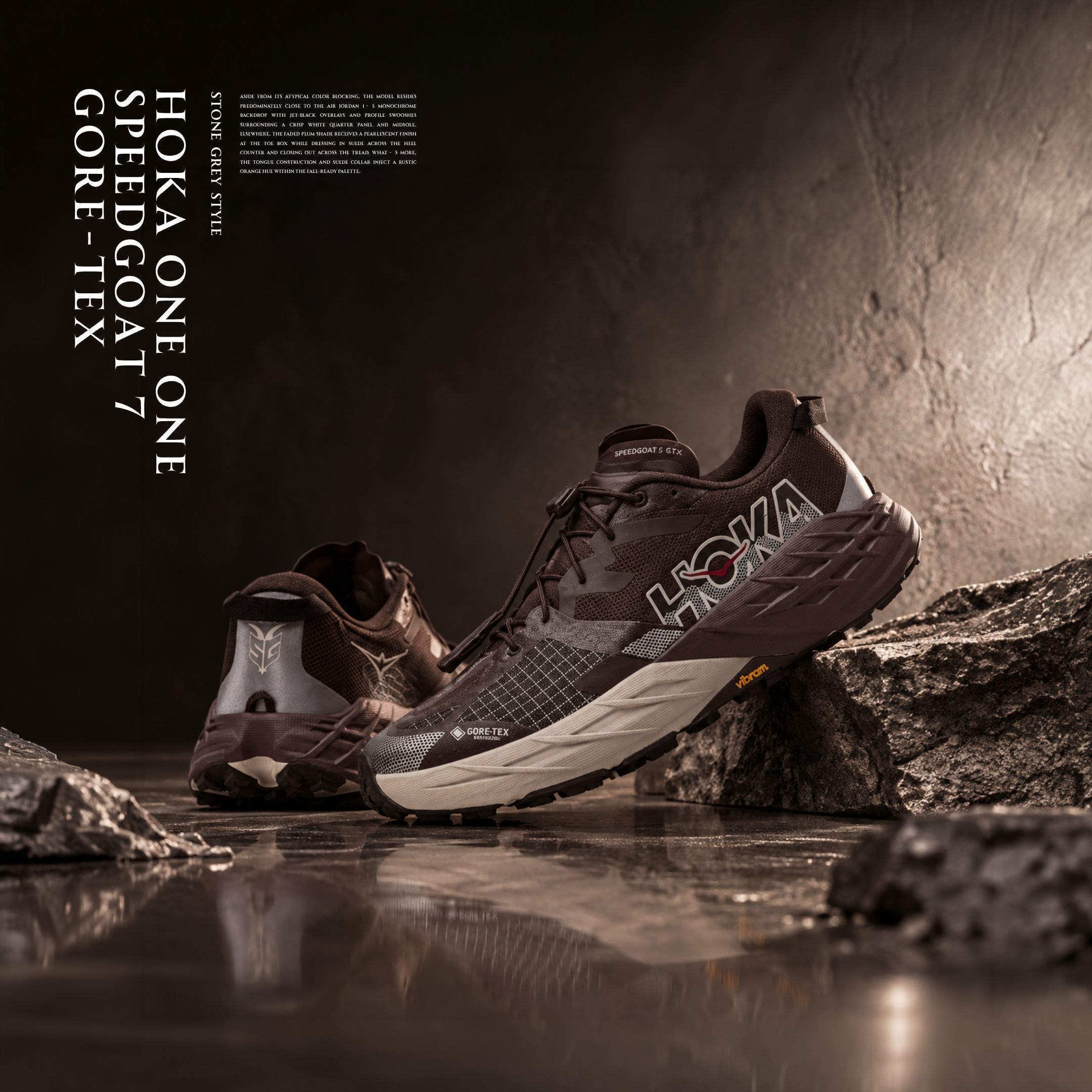 NICEDAY 代購 Hoka One One SPEEDGOAT 7 Gore-Tex 棕色 可可 摩卡 機能 登山 慢跑 1176674-SHCL