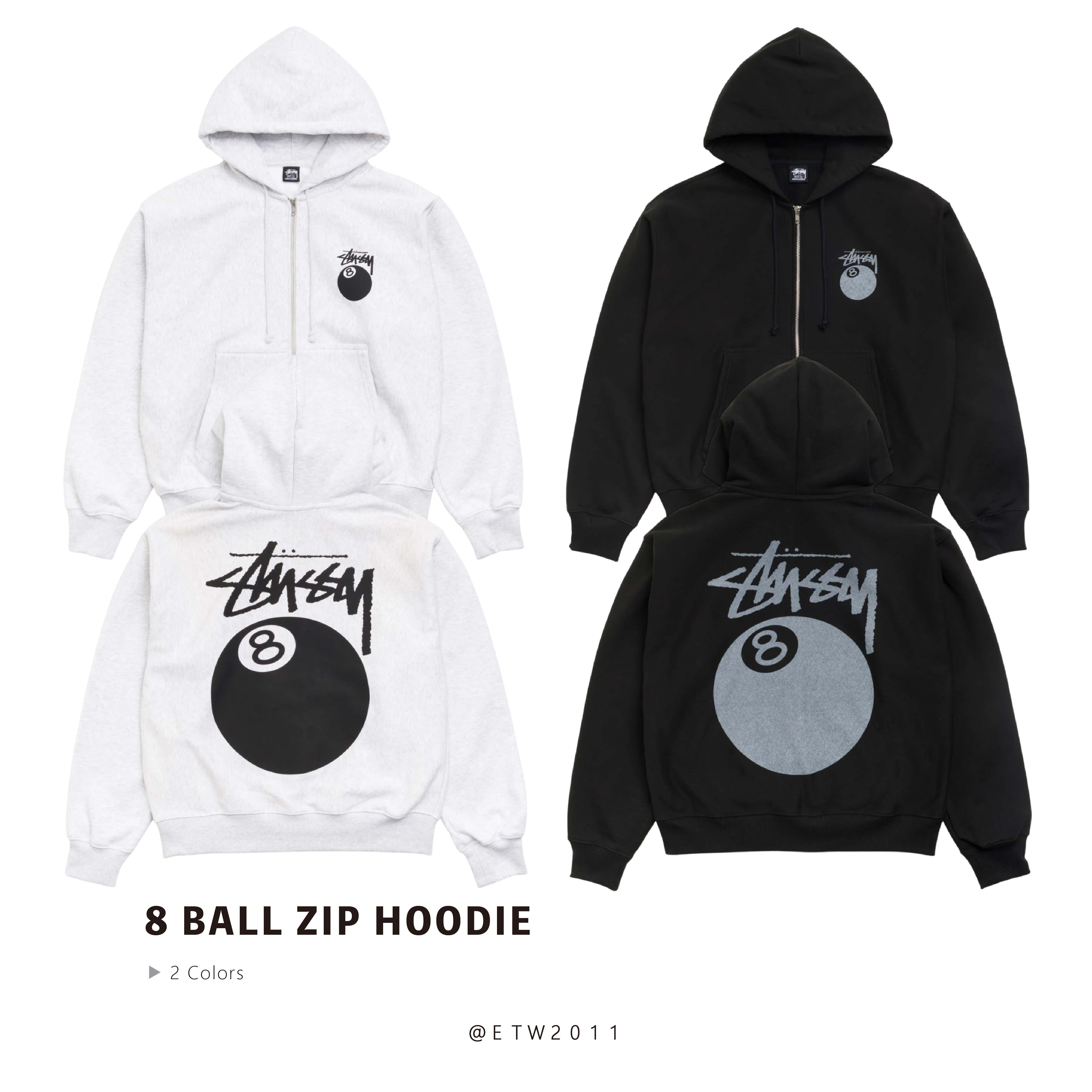 ☆ETW☆【EASY TO WEAR】STUSSY 26FW 8 BALL ZIP HOODIE 八號球 連帽 外套 撞球