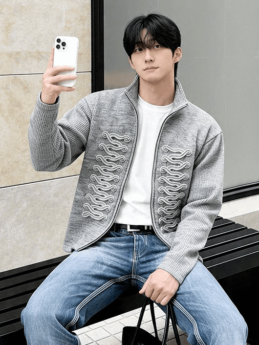 Napoleon Ribbed Muscle-Fit Zip-Up