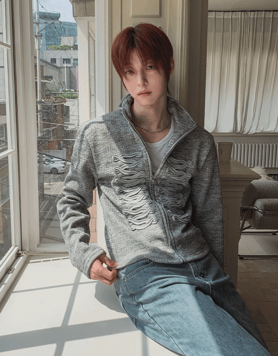Napoleon Ribbed Muscle-Fit Zip-Up