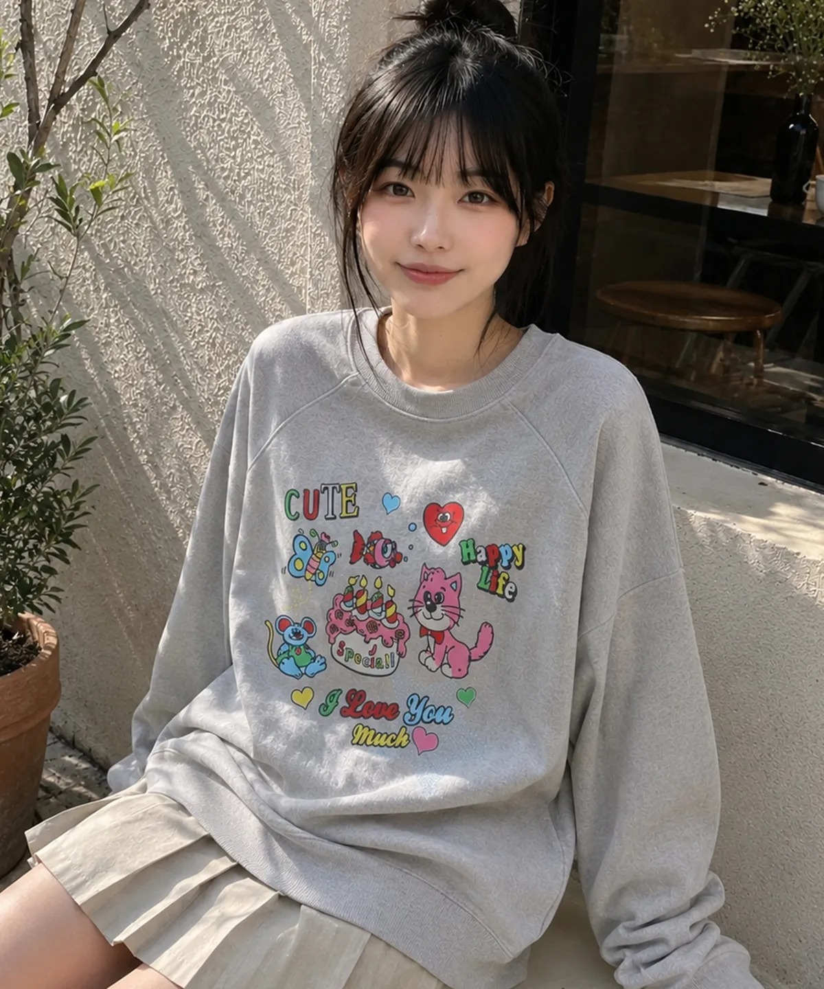 CPGN STUDIO Love Friends Pigment Raglan Sweatshirt