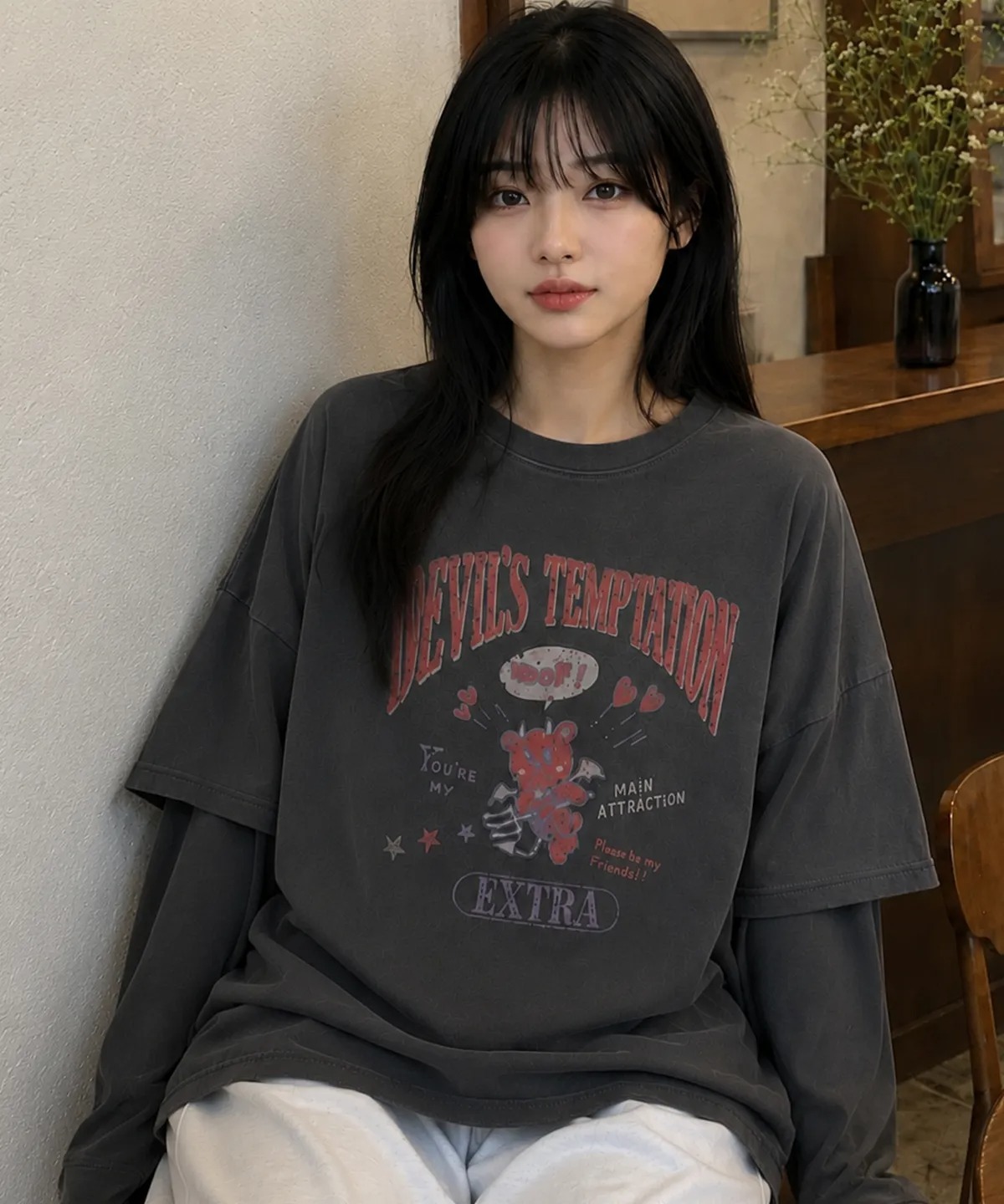 CPGN STUDIO Devil Bear Layered Pigment Long Sleeve