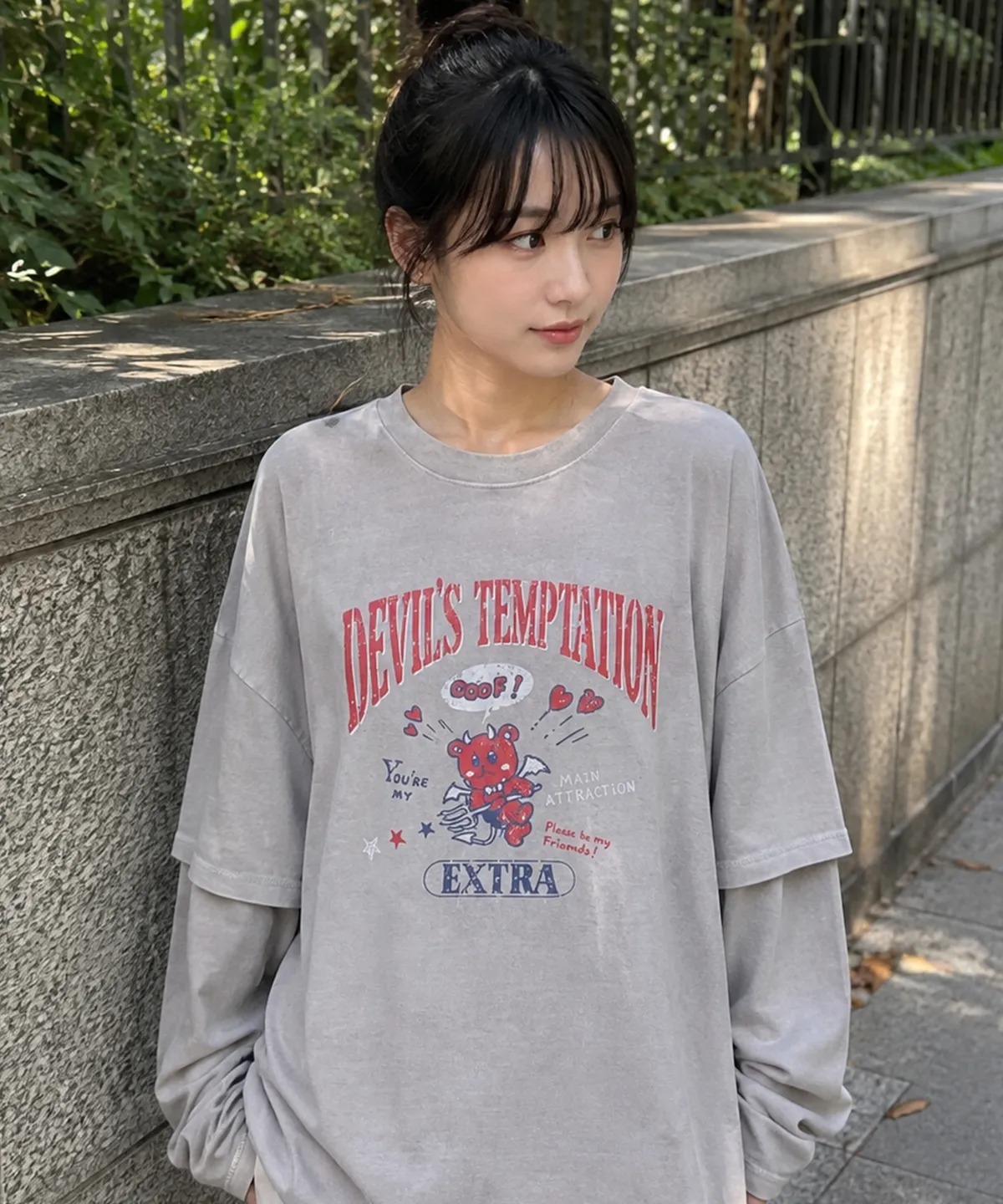 CPGN STUDIO Devil Bear Layered Pigment Long Sleeve