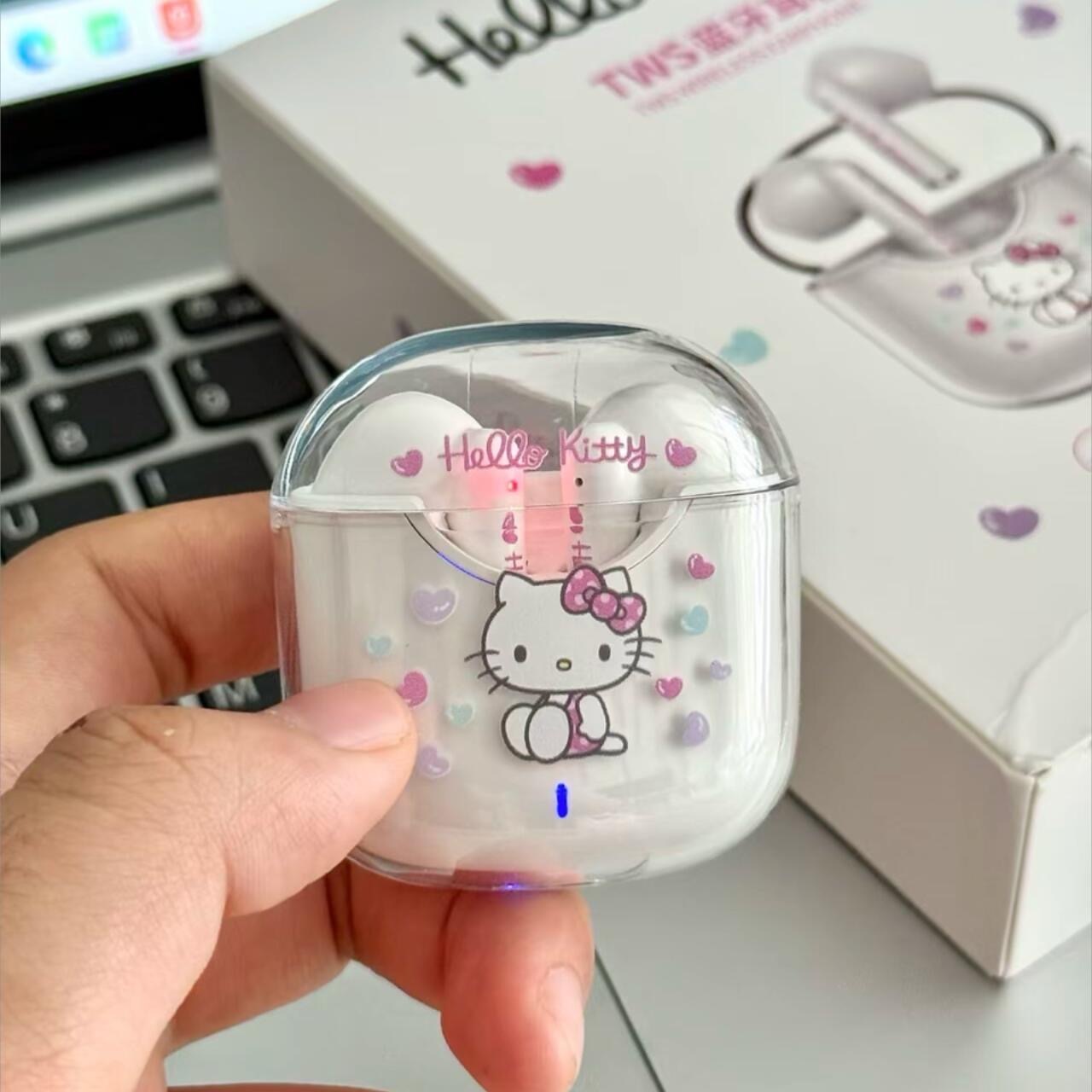 【9/18 - 9/20 週末優惠】三麗鷗 正版授權 Sanrio 透明耳機盒 HIFI極致音質 無線 藍牙 耳機