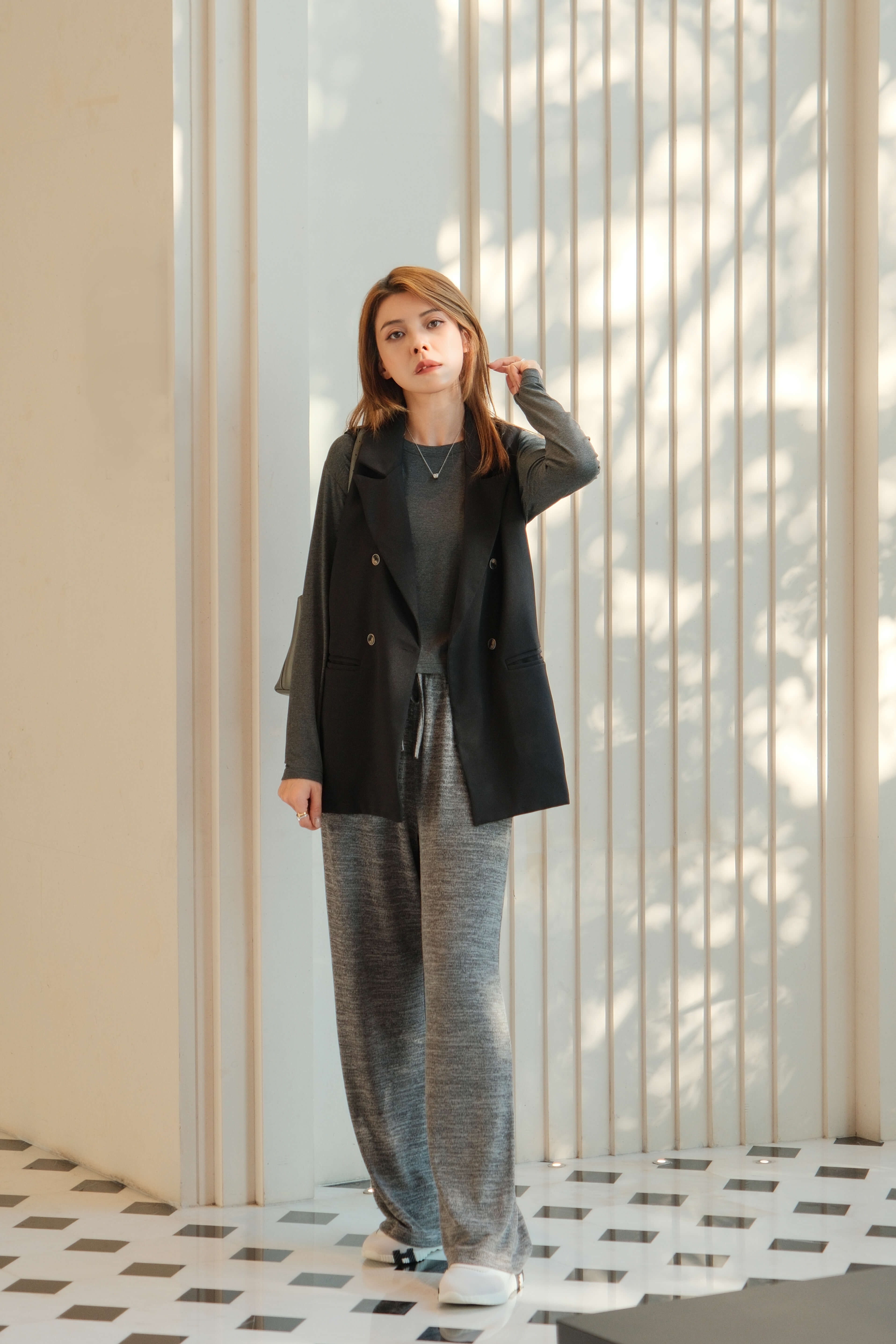 Soft Touch Elasticated Waistband Knit Pants_PT259L11