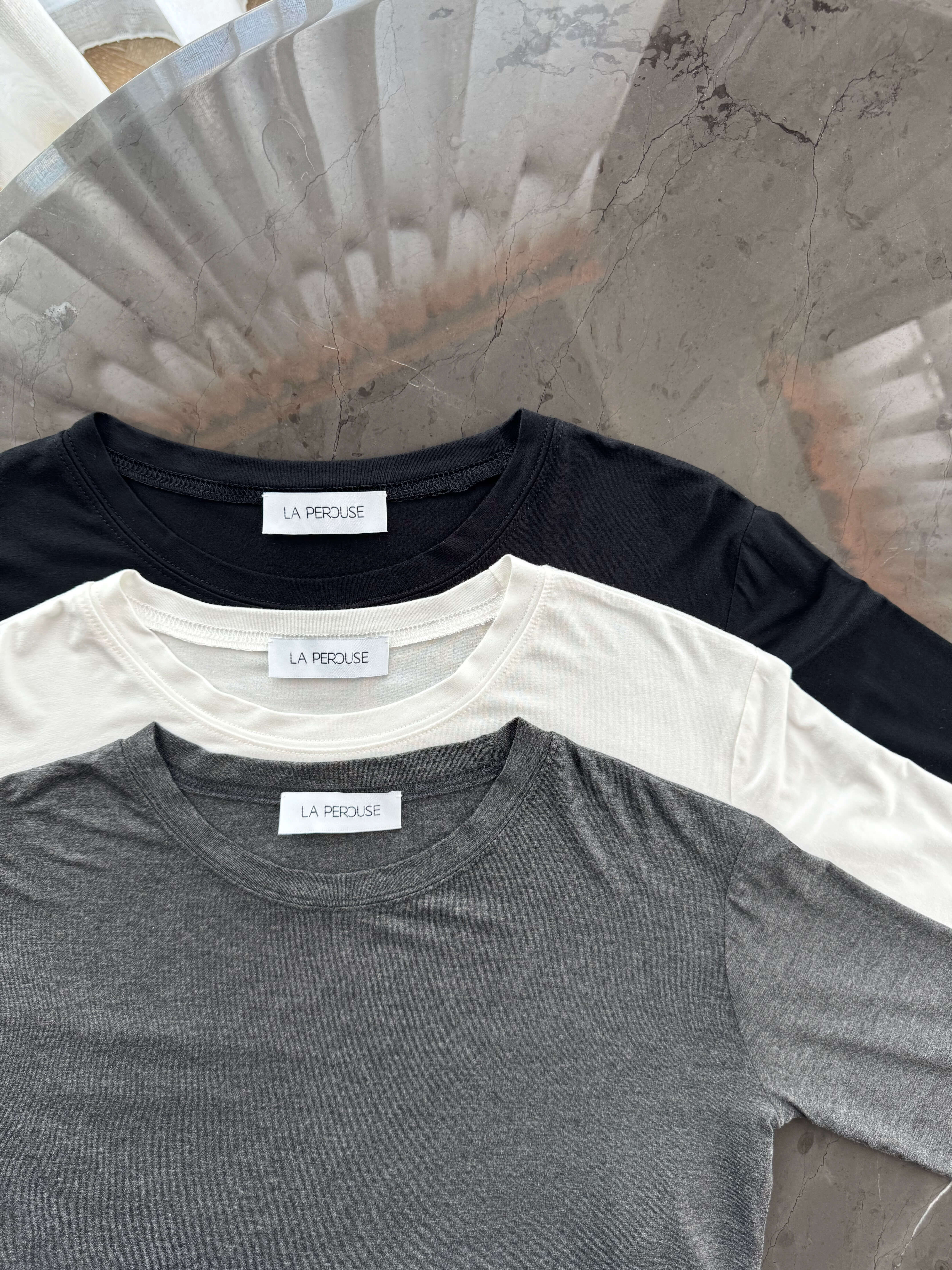 Modal Cotton Cropped Long Sleeve Tee - Set Of 2_TP259L13