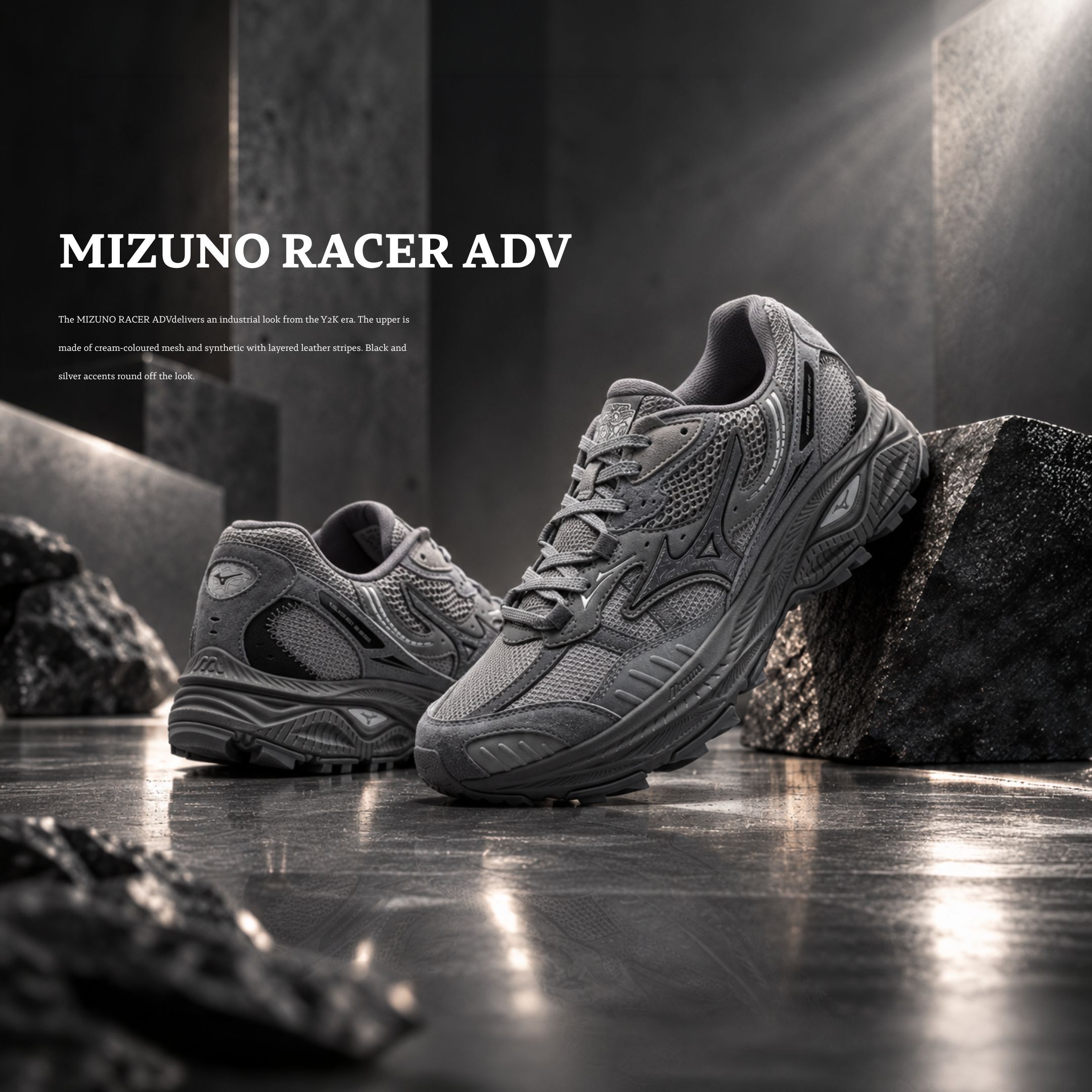 NICEDAY 代購 MIZUNO RACER ADV 灰 灰色 鐵灰 煙灰 美津濃 復古 慢跑鞋 D1GH241220