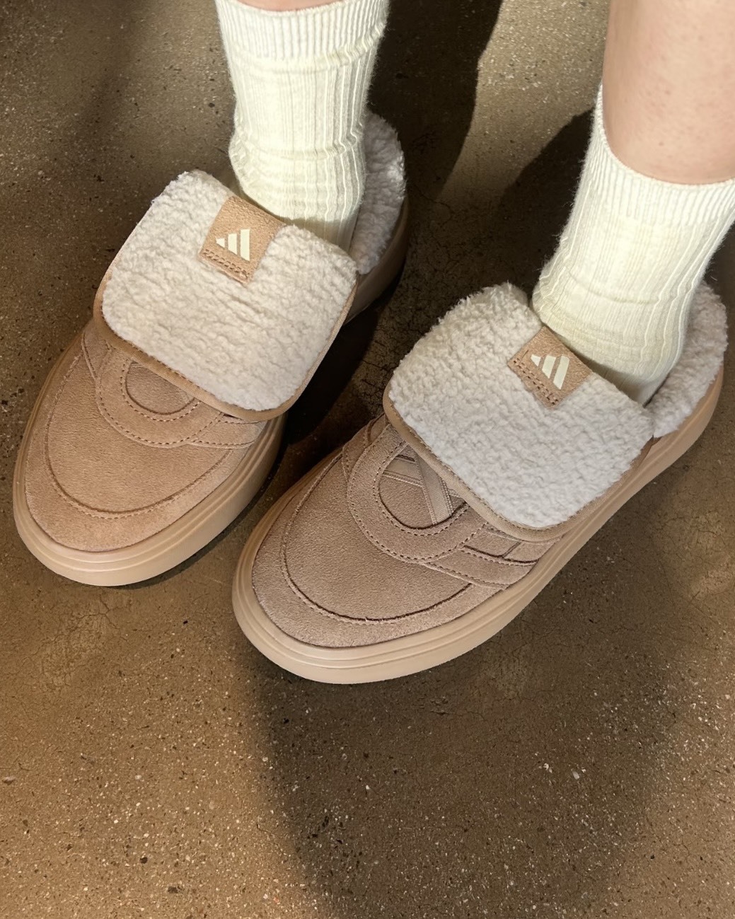 Adidas Grand Court Mule 毛絨 外翻鞋舌 厚底 懶人鞋 麵包 拖鞋 三色