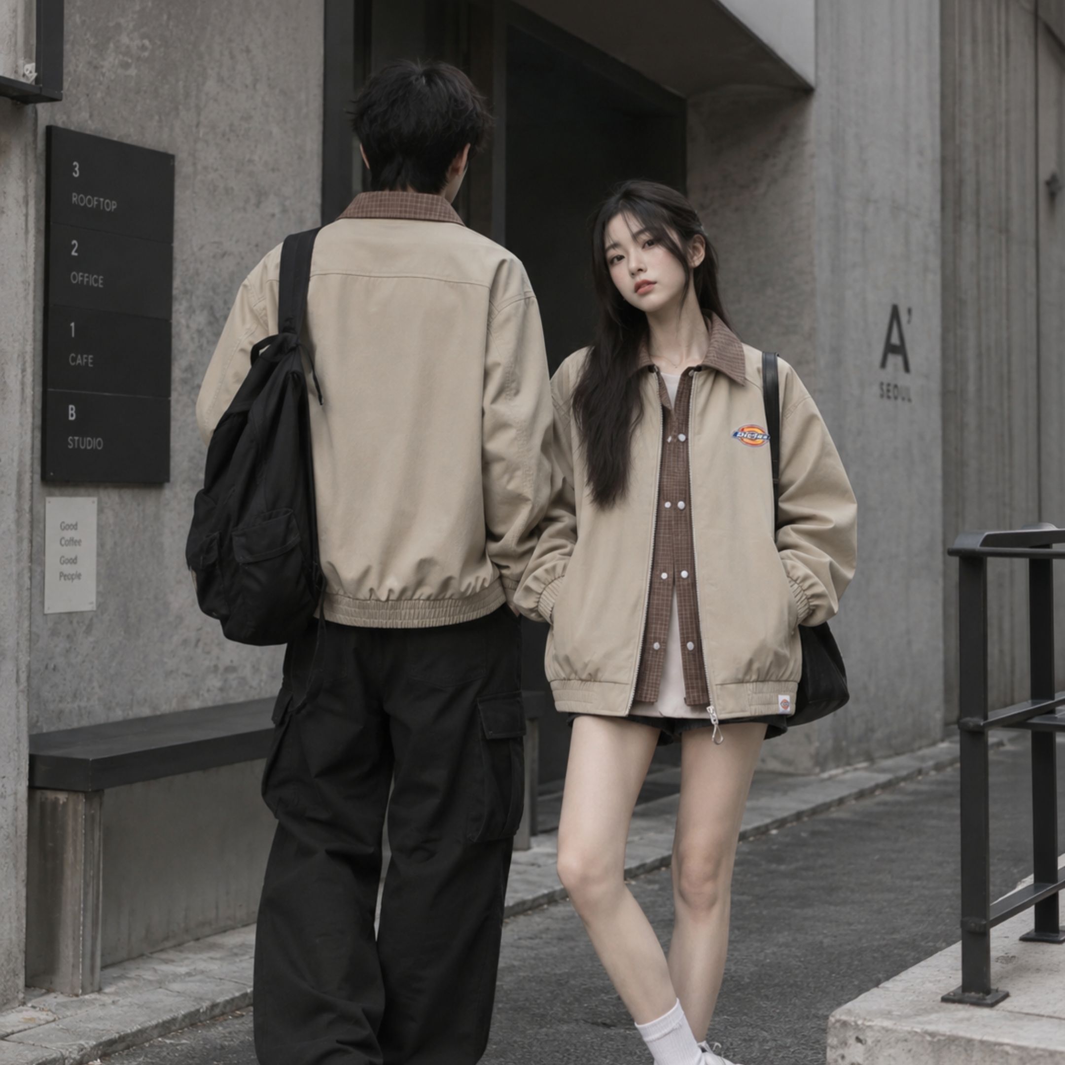NICEDAY 服飾 代購 Dickies 外套 秋冬 假兩件 長袖 棕色 奶油白 灰 黑 夾克