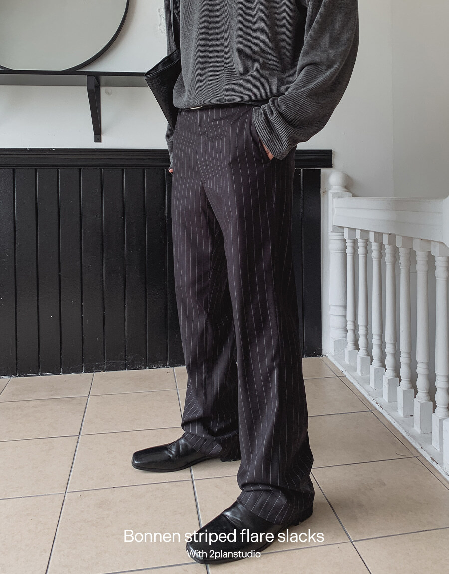 Striped flared suit trousers, bootcut trousers