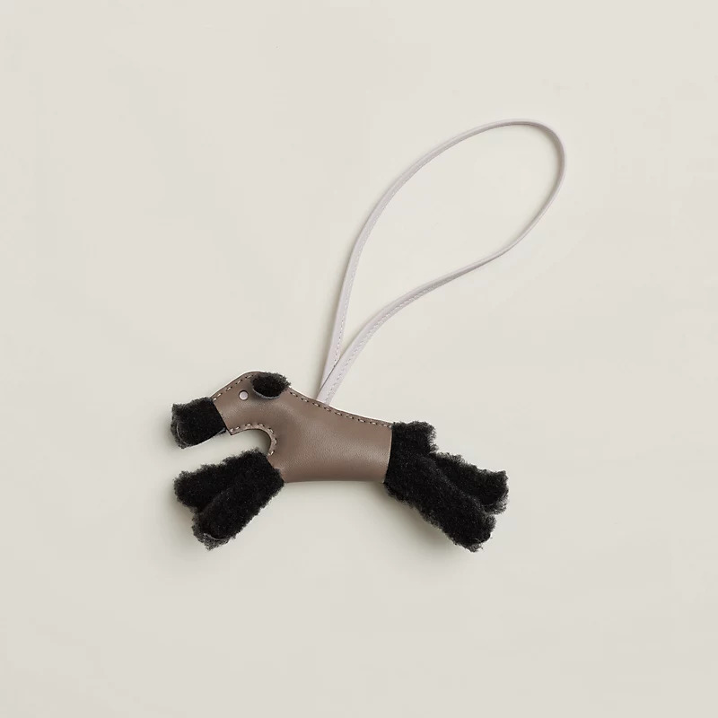 Hermes Budy charm Noir / Etoupe / Mauve Pâle