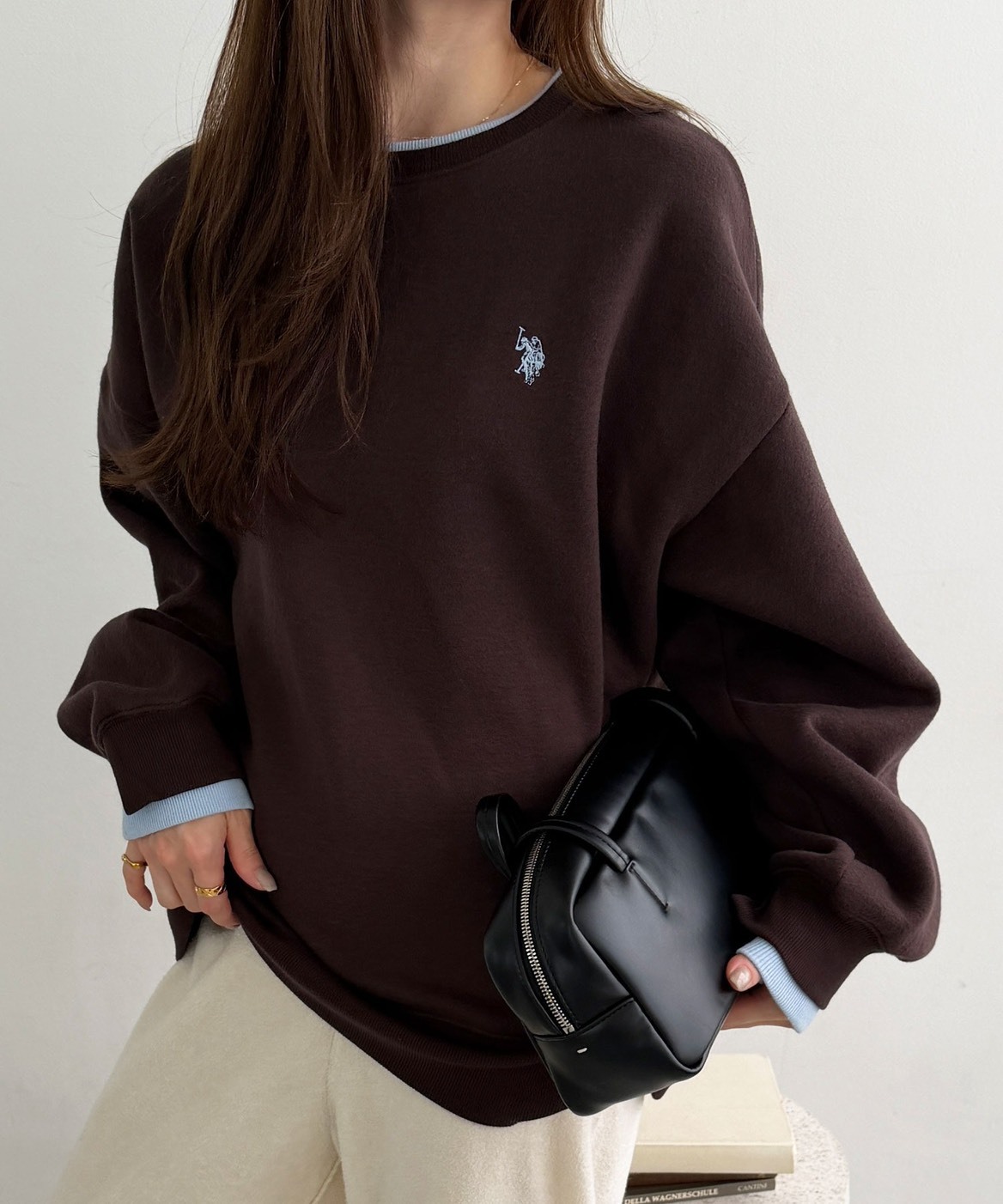 日本 GeeRA x U.S. POLO ASSN.  圓領 撞色 長袖 大學Tee 四色