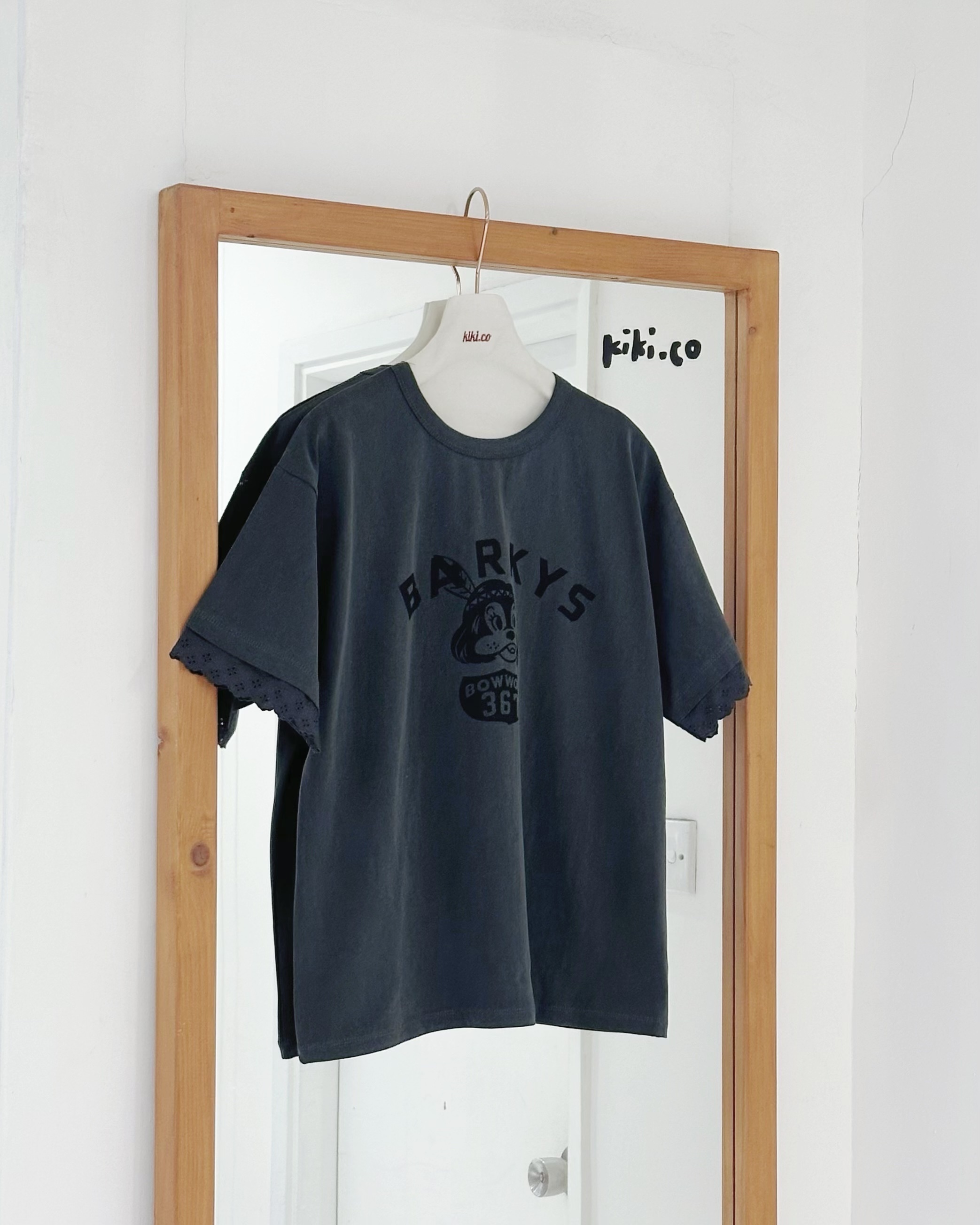 兔仔插畫通花袖Tee