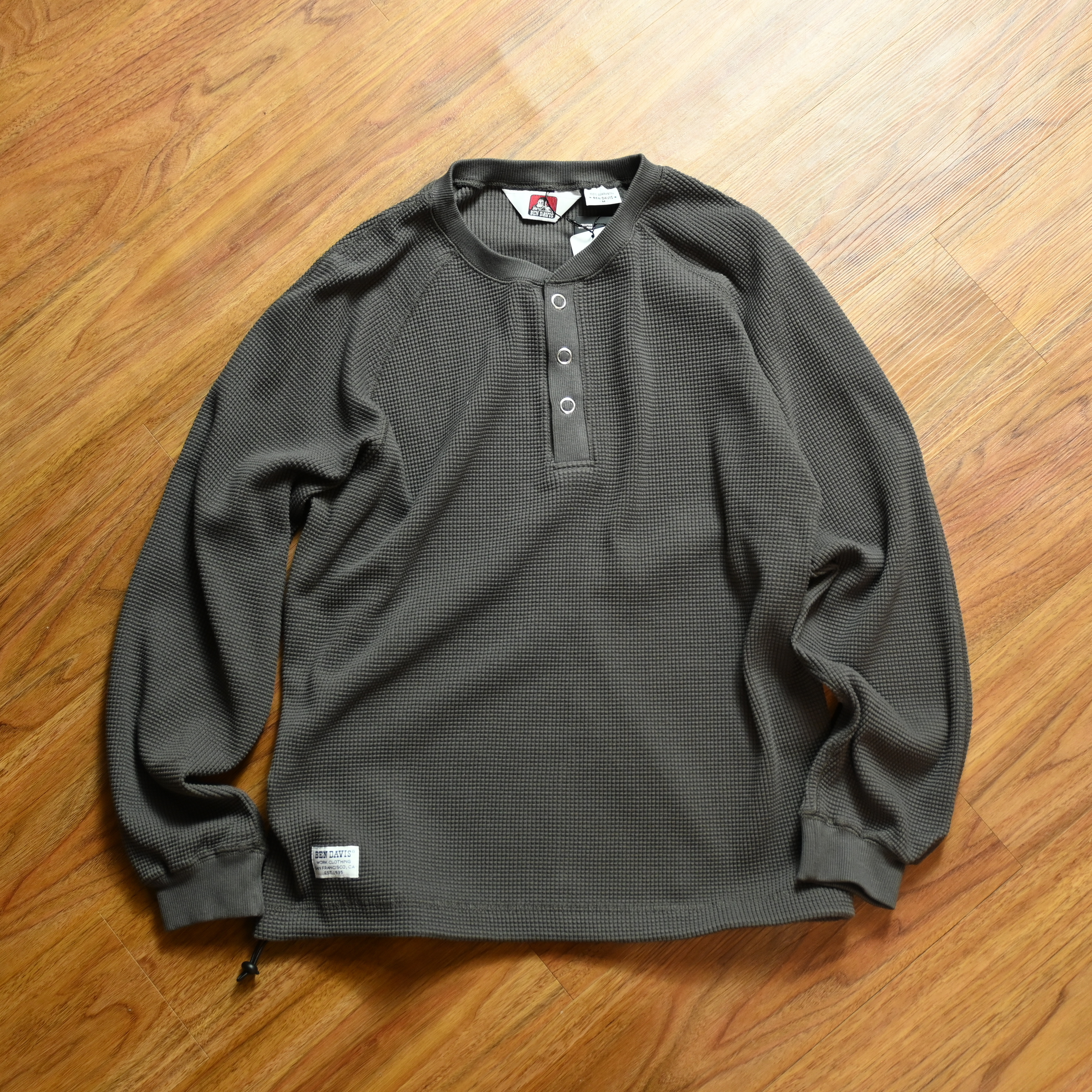 Ben Davis JP Big Waffle Wide Henley Long Tee