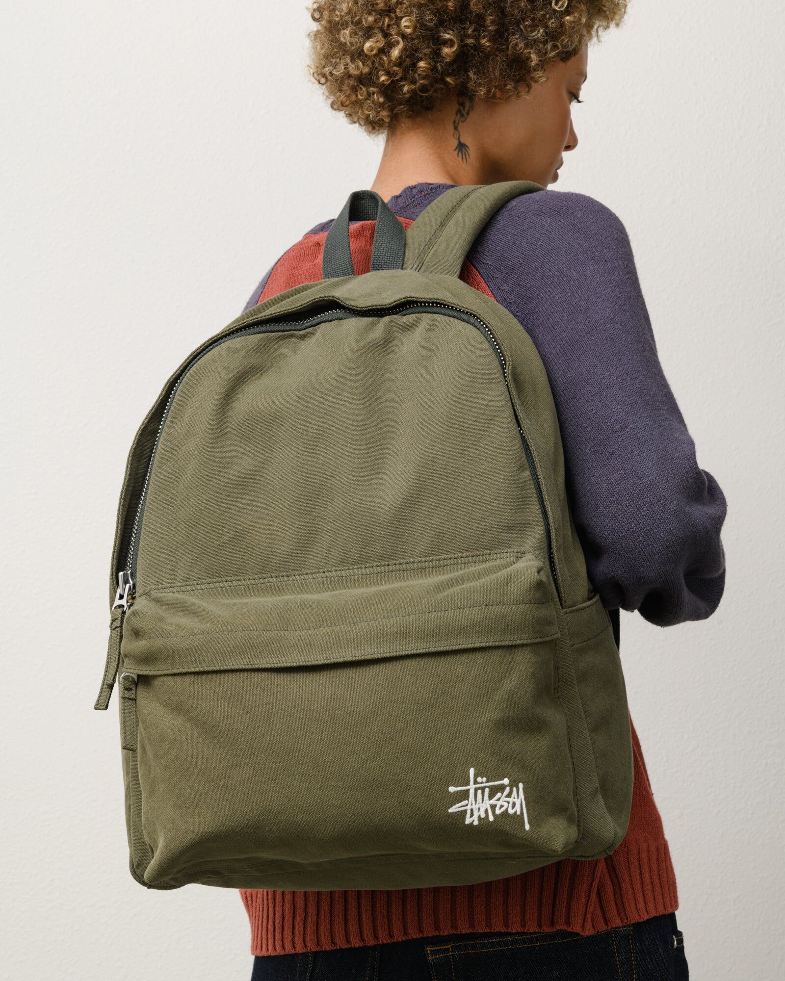 Stüssy STUSSY CANVAS BACKPACK 25SS 後背包   水洗黑/米白