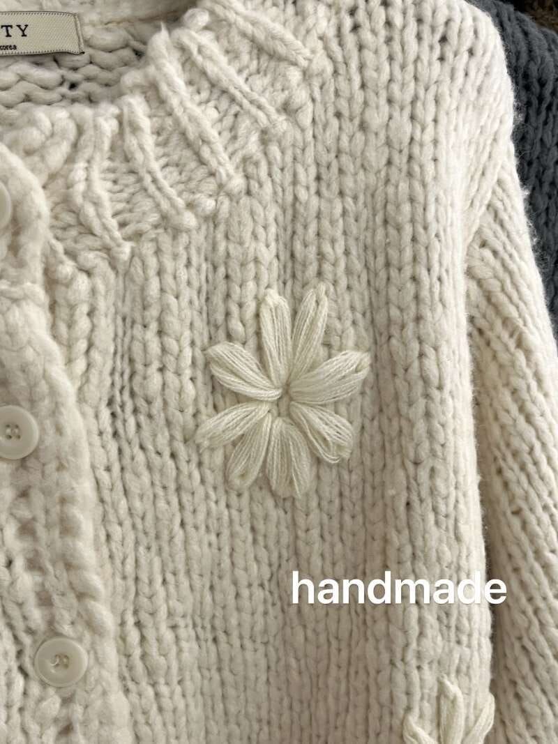 EM7125 韓系慵懶立體花刺繡針織冷衫