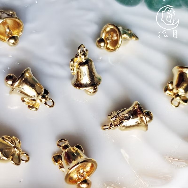 24K鈴鐺吊墜(1入)｜保色配件 DIY金屬材料