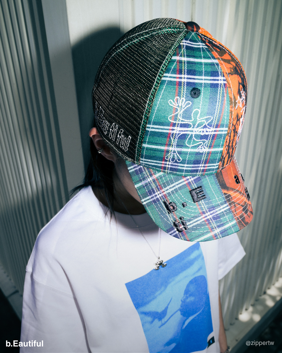 b.Eautiful Biyu Hat (Fire Camo / Green Plaid)