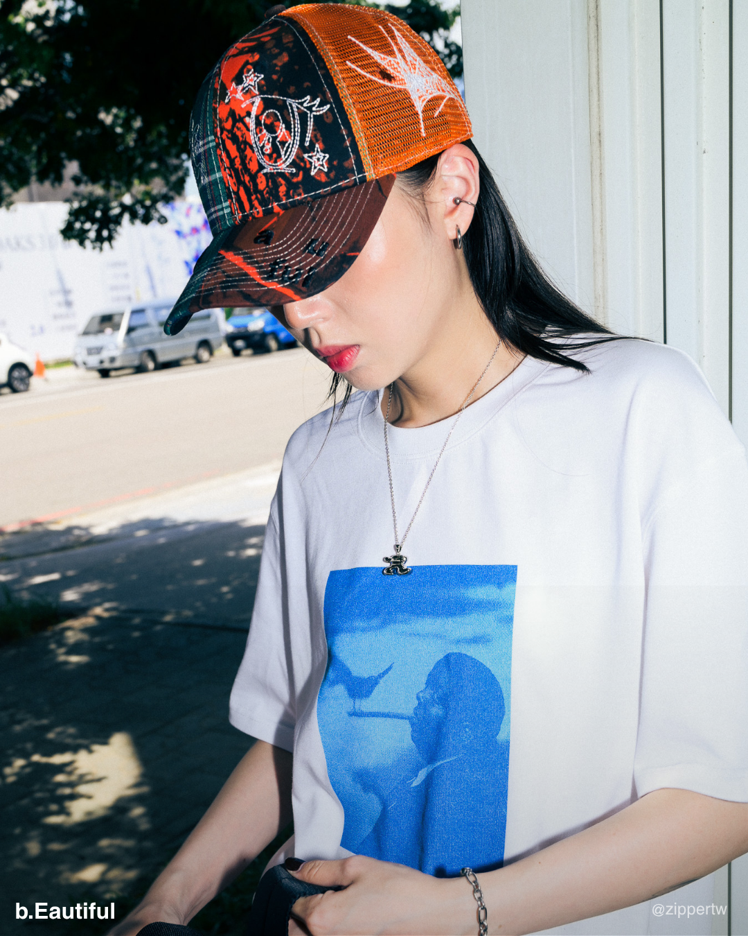 b.Eautiful Biyu Hat (Fire Camo / Green Plaid)