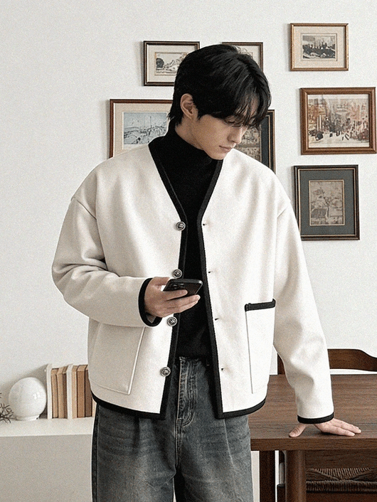 Tweed V-neck cardigan