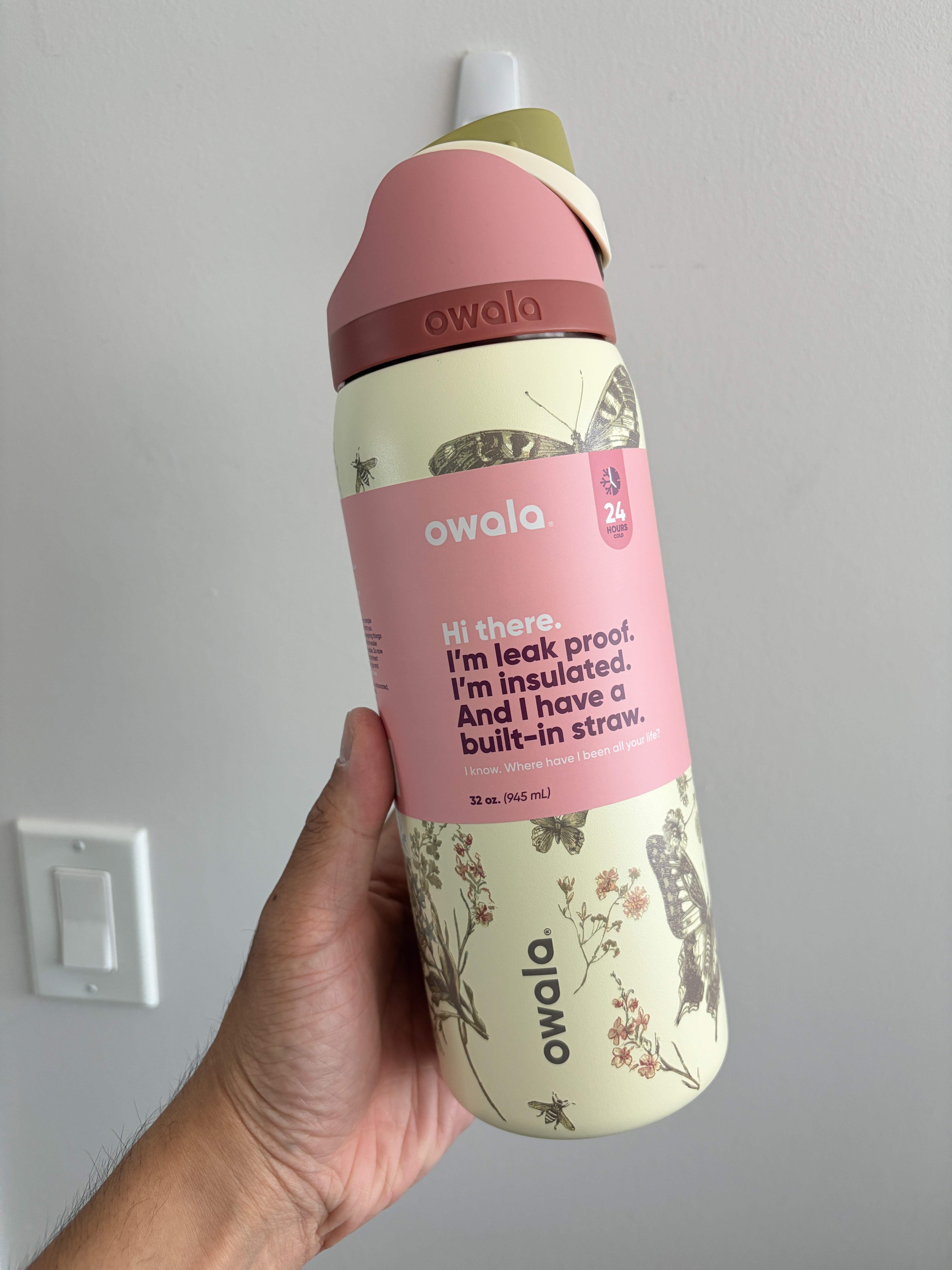 Owala x UO限定款 (32oz 945ml) 滿版花卉 不鏽鋼 FreeSip 水壺 (內有吸管)