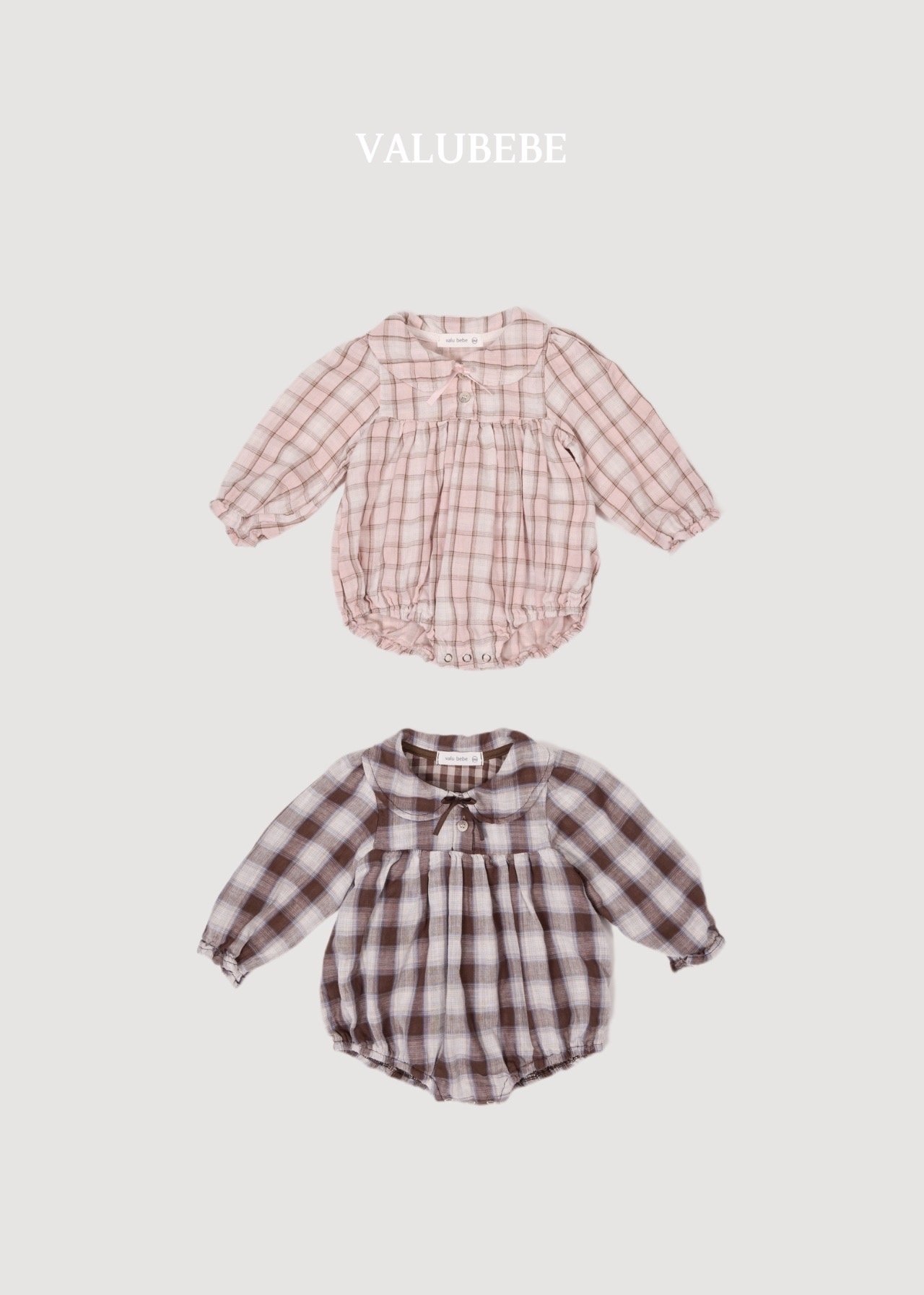 VALU BEBE Check Ribbon Romper