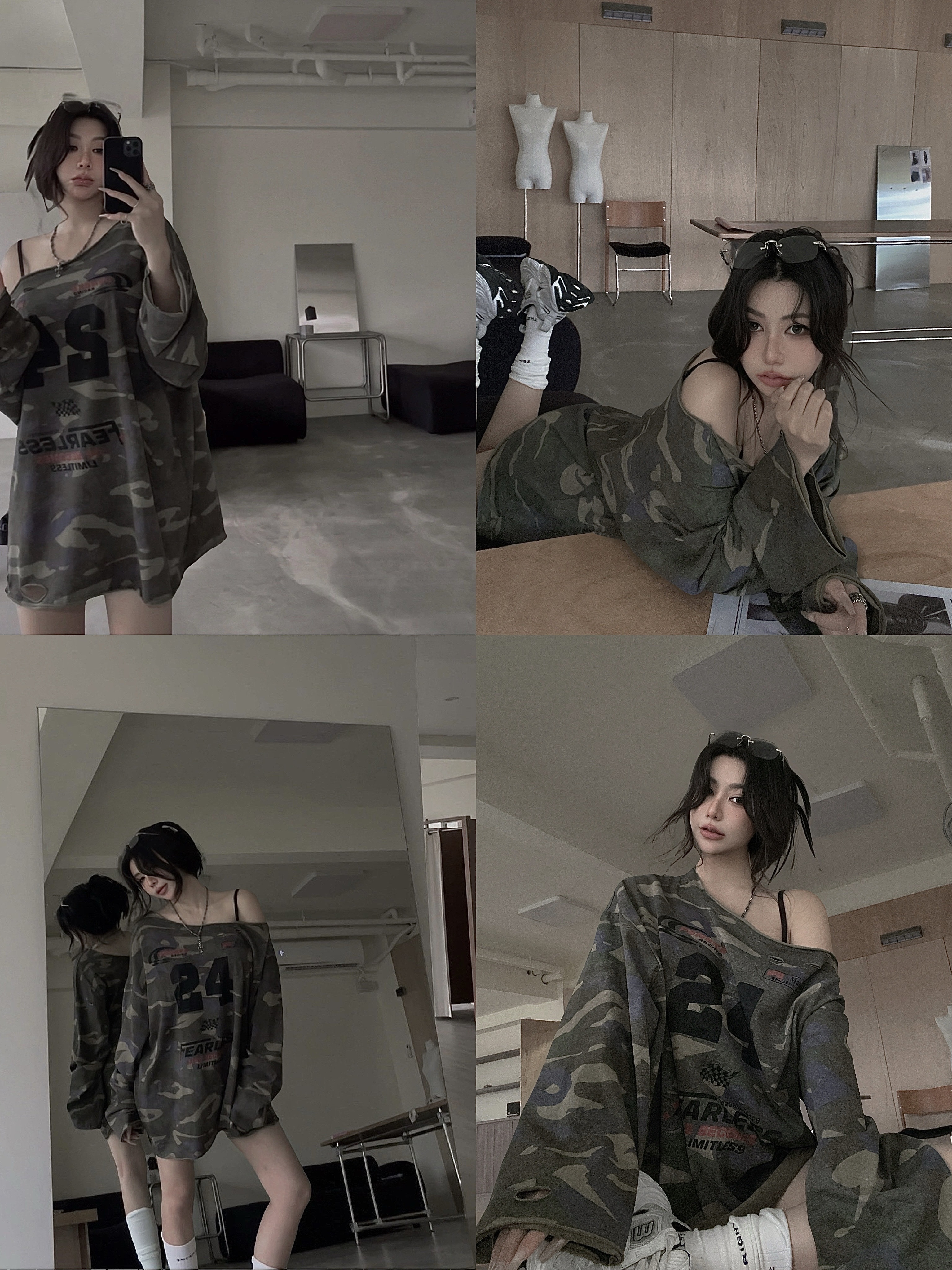 SELECT｜斜肩捲邊大學T (09.15 Drop)