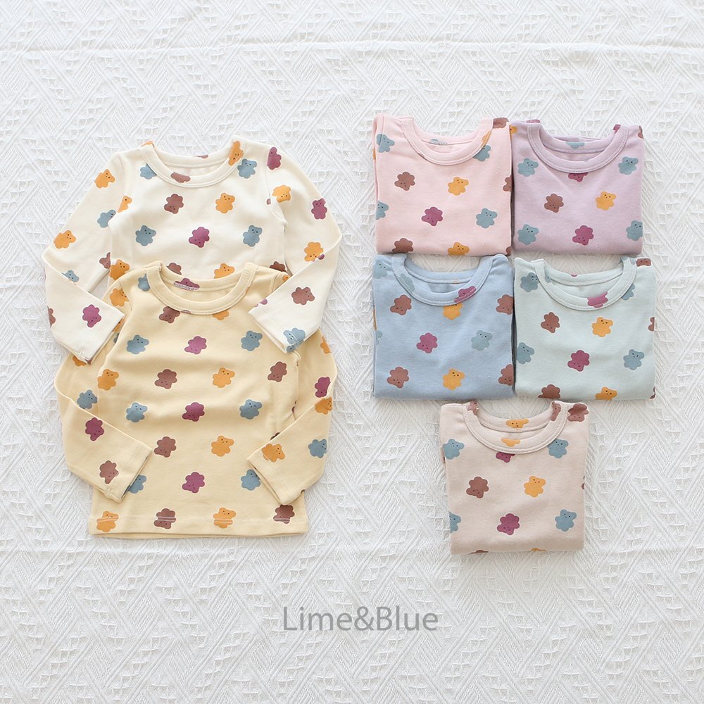 正韓秋Limeblue  七色彩色熊熊家居服