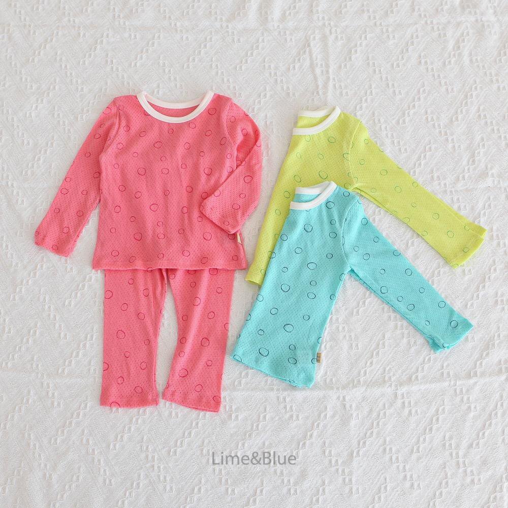 正韓秋Limeblue  三色舒適透氣泡泡家居服