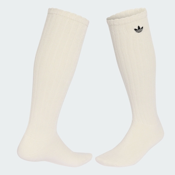 Adidas 愛迪達 Sl H K Socks 1p KR1605 長筒襪 及膝襪 柔軟 一雙入 米