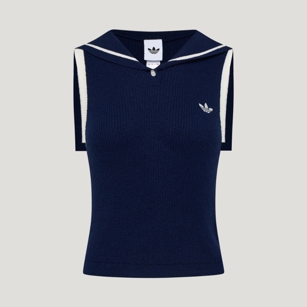 Adidas 愛迪達 Sleeveless Polo KX0744 女 Polo衫 運動上衣 無袖 休閒 針織 深藍