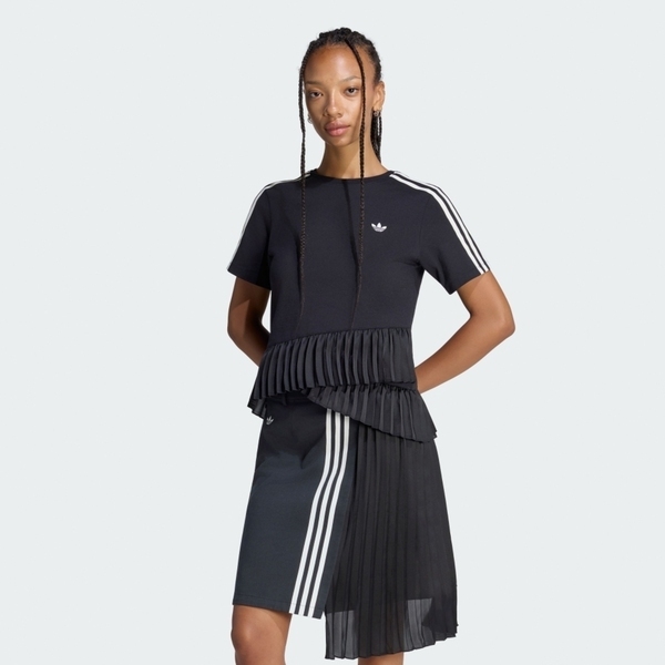 Adidas 愛迪達 Pleat Tee LF2343 女 T恤 運動上衣 休閒短袖 純棉 下襬打褶 黑