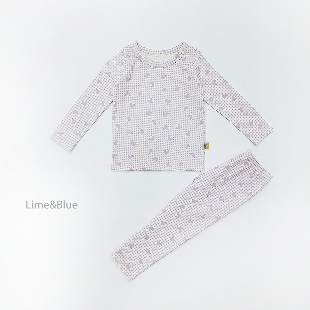 正韓秋Limeblue 六色愛心格子家居服