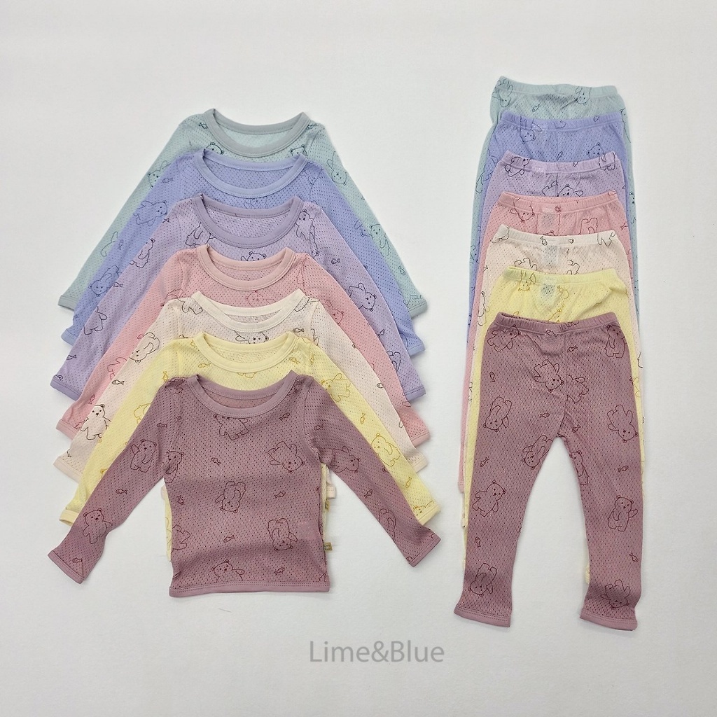 正韓秋Limeblue 七色透氣熊熊家居服