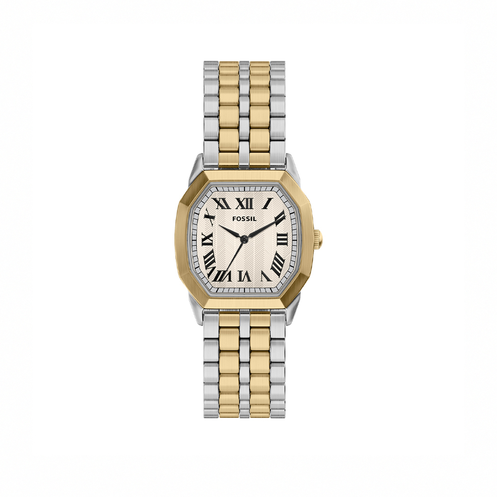 Harlow 紳士八芒羅馬數字手錶 金銀雙色不鏽鋼錶帶 33 MM FS6212