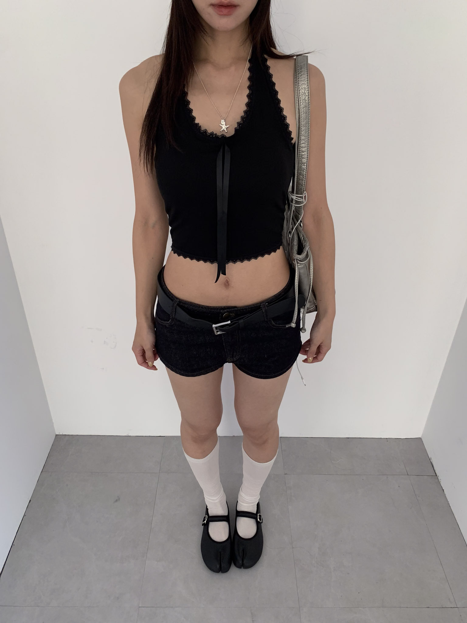 ISA_緞帶記憶點 (推!)花邊蕾絲掛脖bra top_66046