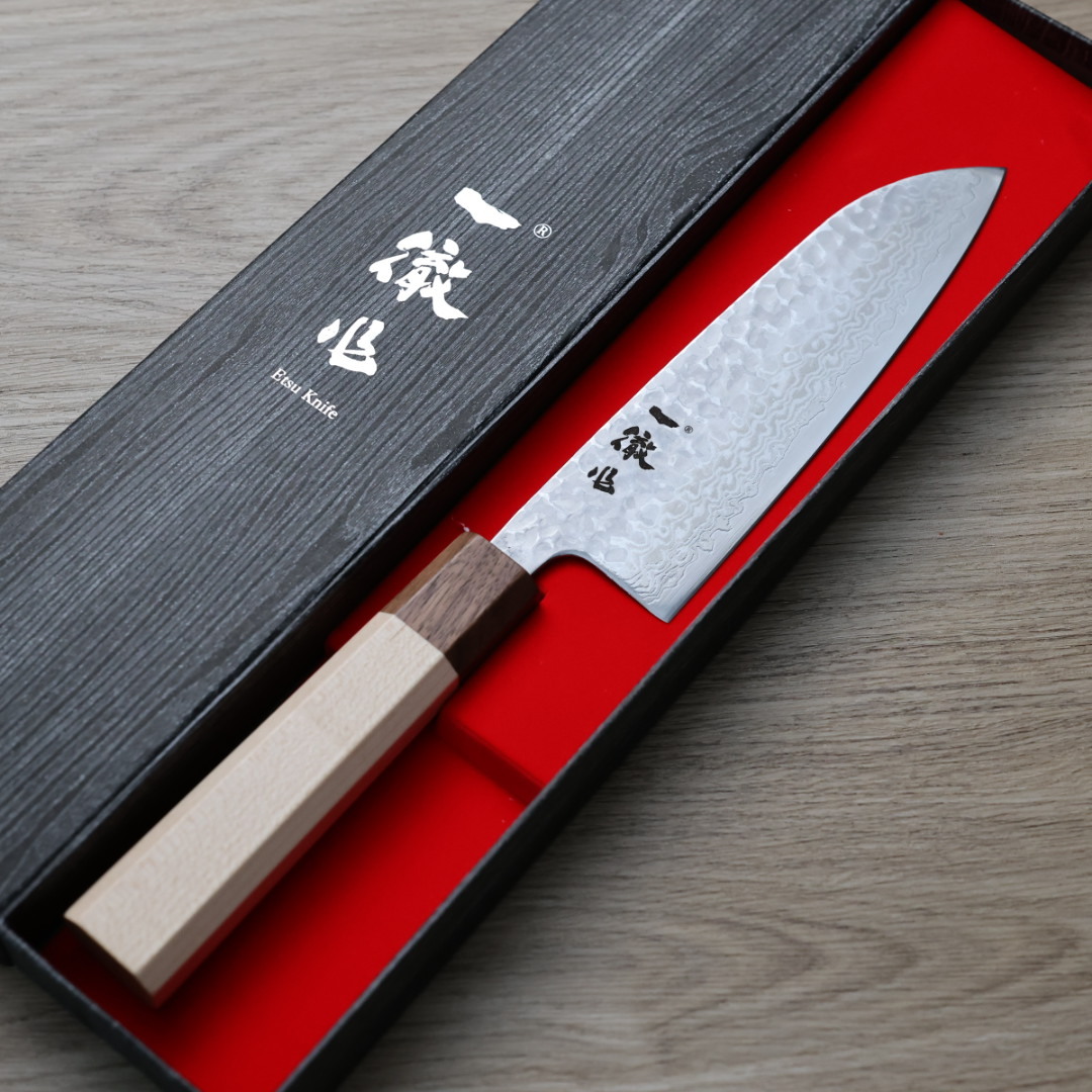 一徹 三德 240mm 銀三鋼 鎚目大馬士革