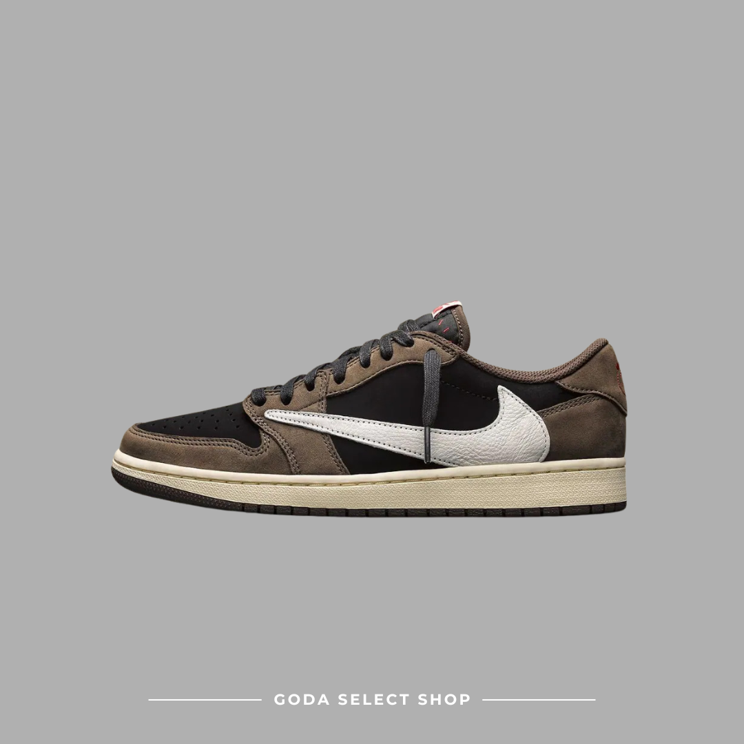 TRAVIS SCOTT X AIR JORDAN 1 LOW OG "DARK MOCHA" 黑摩卡 大學紅 倒勾 低筒 男女鞋 CQ4277-001